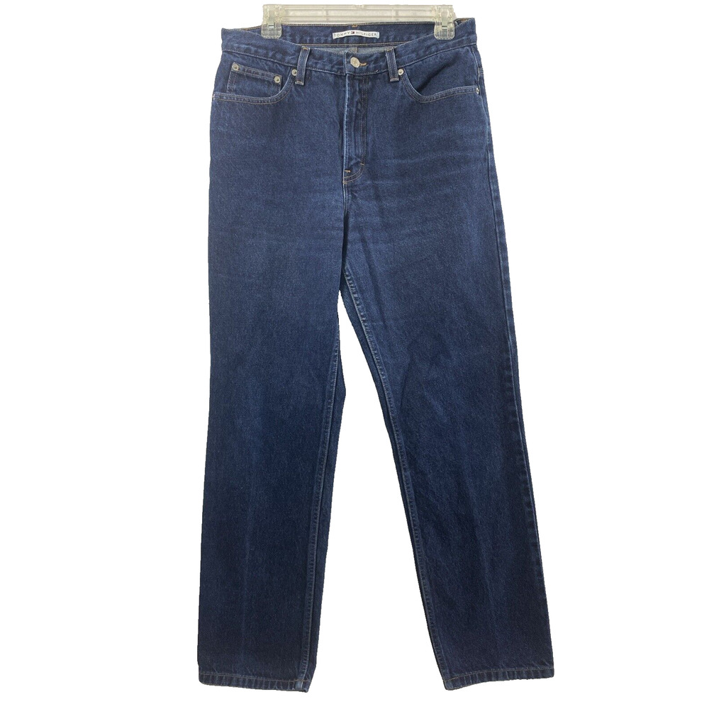 Tommy Hilfiger Jeans‎ Mens 30 x 31 Dark Wash Denim Straight Casual
